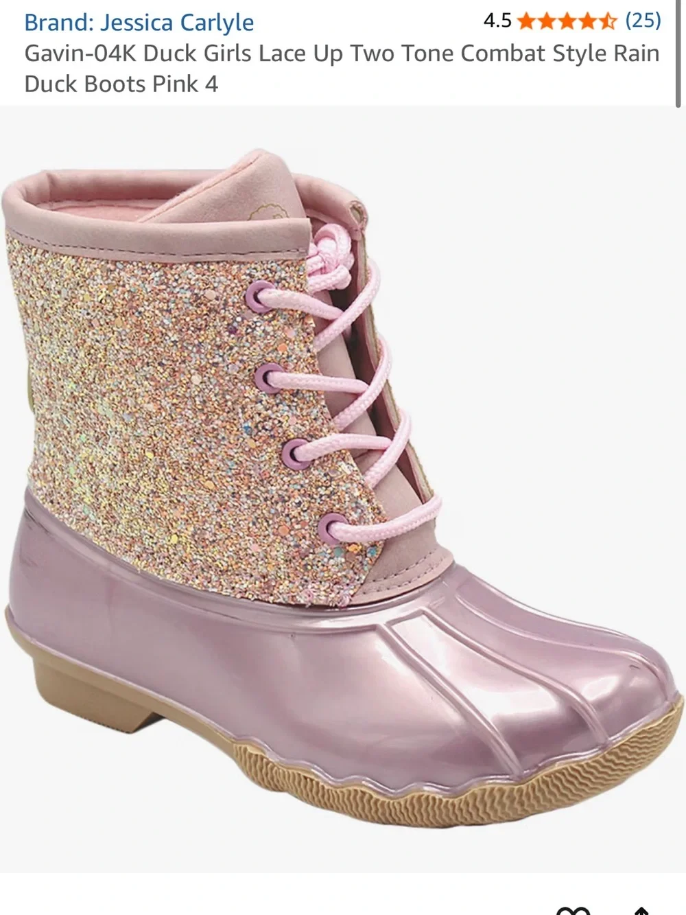 Girls Pink Duck Boots